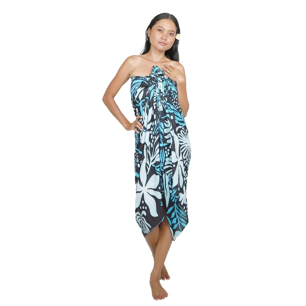 Paréo Oceania Noir et Turquoise