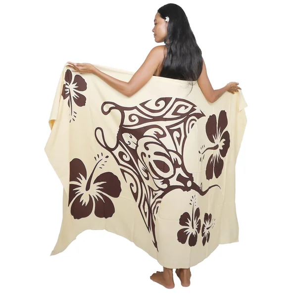 Paréo raie manta beige et marron