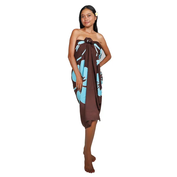 Paréo raie manta turquoise et marron