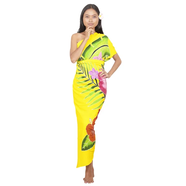 Paréo Tahiti Eclat Tropical Jaune