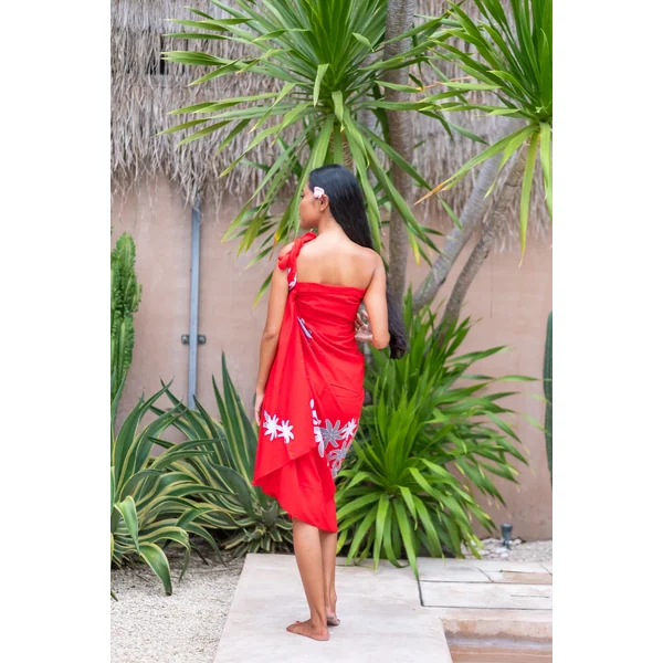 Paréo Tiaré twist rouge