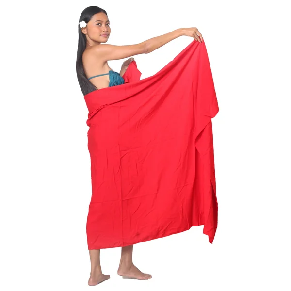 Paréo Uni rouge