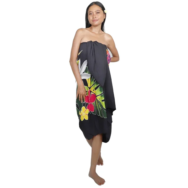 Paréos bouquet de Tahiti noir