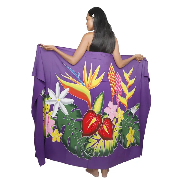 Paréos bouquet de Tahiti violet