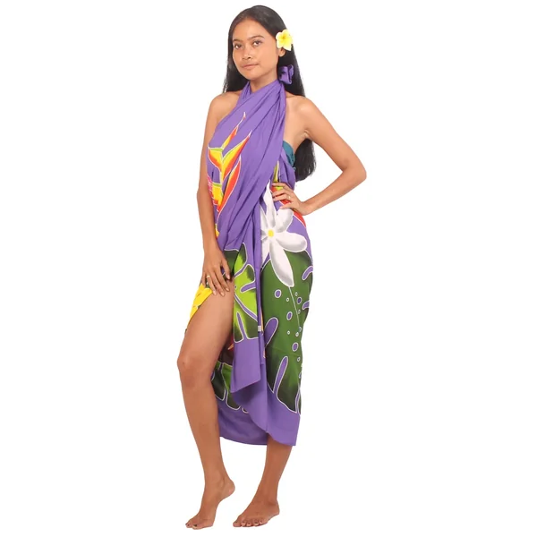 Paréos bouquet de Tahiti violet