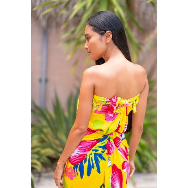 Paréos hibiscus de Tahiti jaune