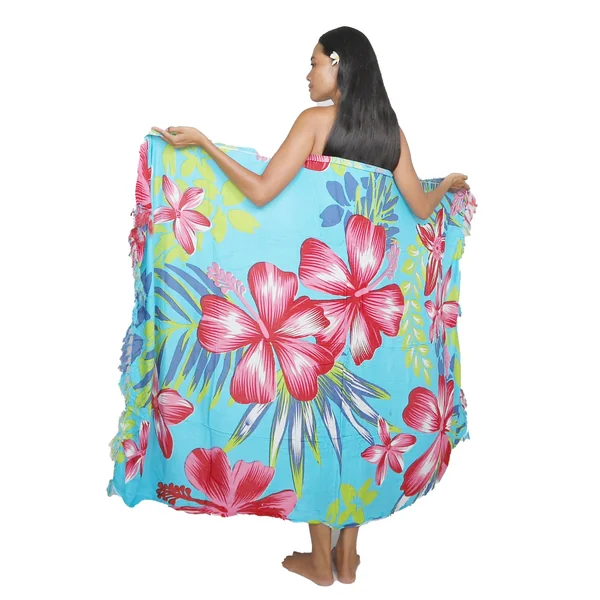 Paréos hibiscus de Tahiti turquoise