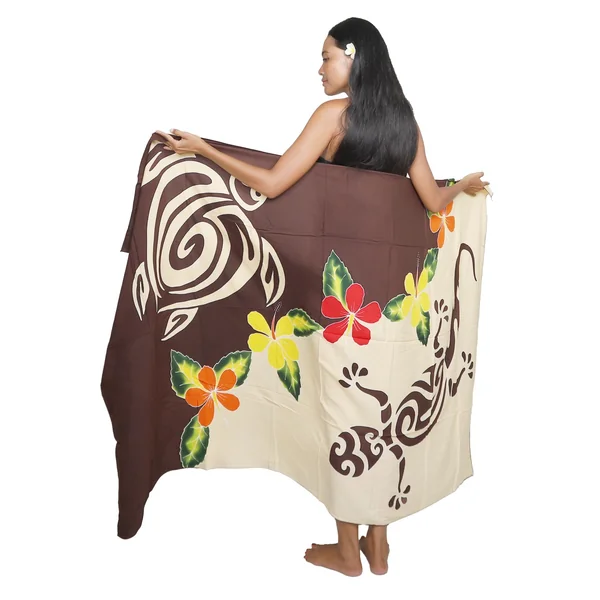 Paréos tortue et gecko beige