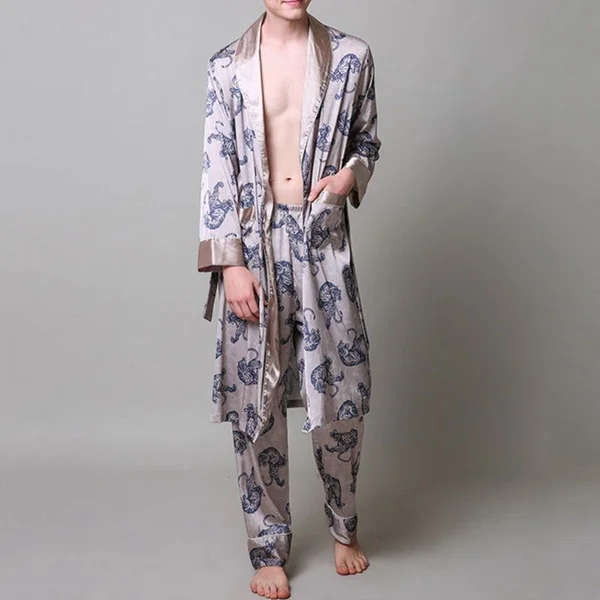 Peignoir Kimono Blanc Tigre