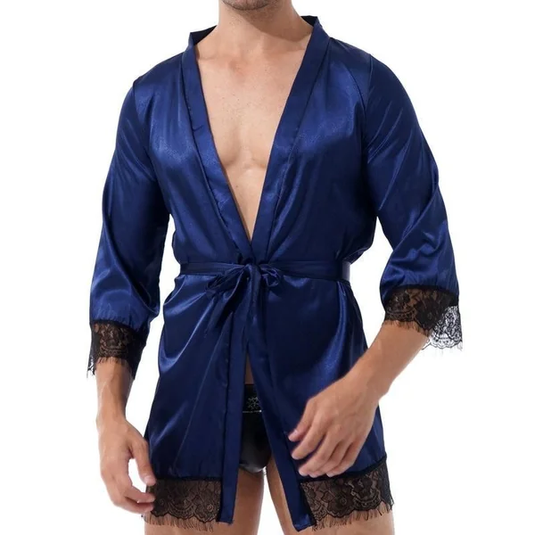 Peignoir Kimono Court Frange