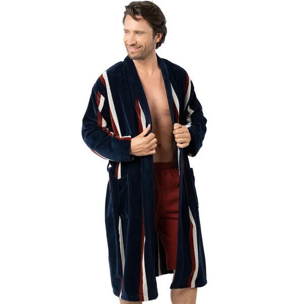 Peignoir éponge homme Eminence multicolore en coton Eminence