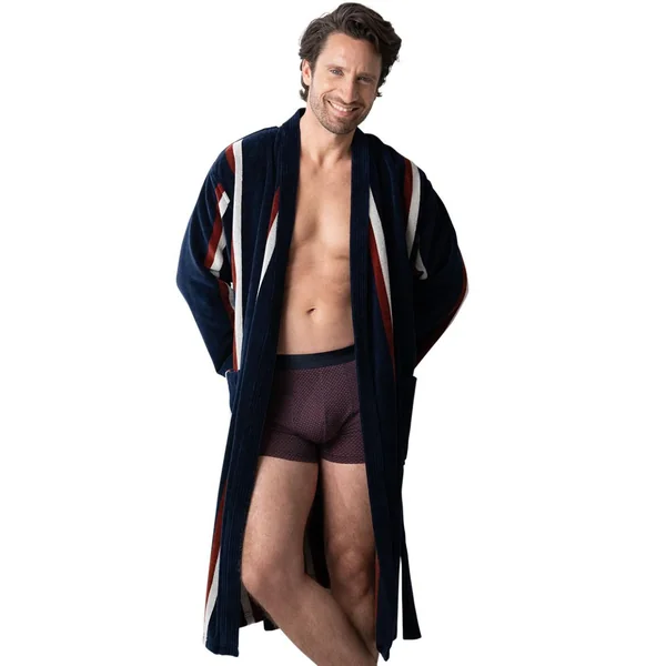 Peignoir éponge homme Eminence multicolore en coton Eminence