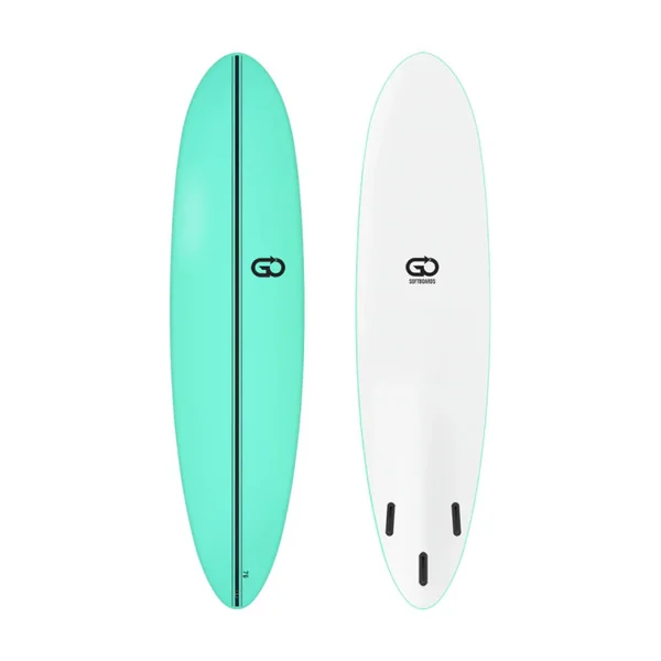Planche surf GO SOFTBOARD Green White 6'4 - Surf débutant stable