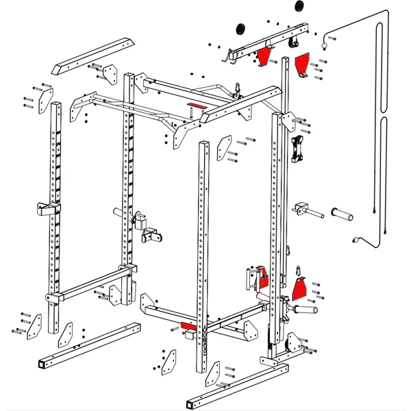 PLAQUES DE FIXATION CHARGE GUIDEE - PIÈCE DÉTACHÉE POUR RACK 900 MUSCULATION