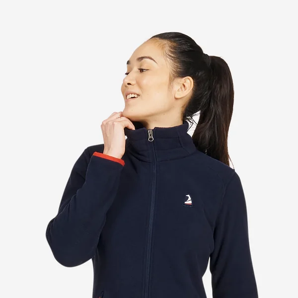 Polaire chaude de voile femme, 100 bleu marine