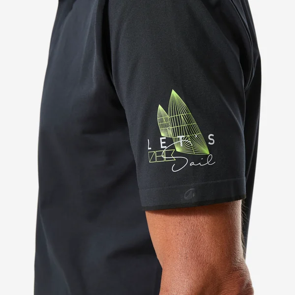 Polo voile respirant sans couture avec séchage rapide homme, 500 gris foncé