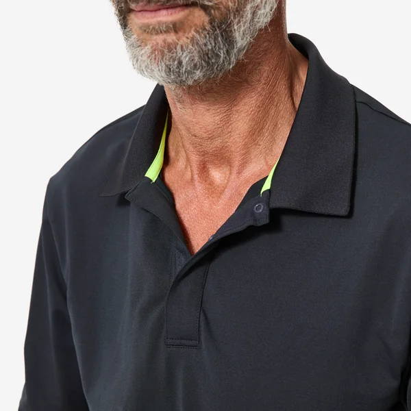 Polo voile respirant sans couture avec séchage rapide homme, 500 gris foncé