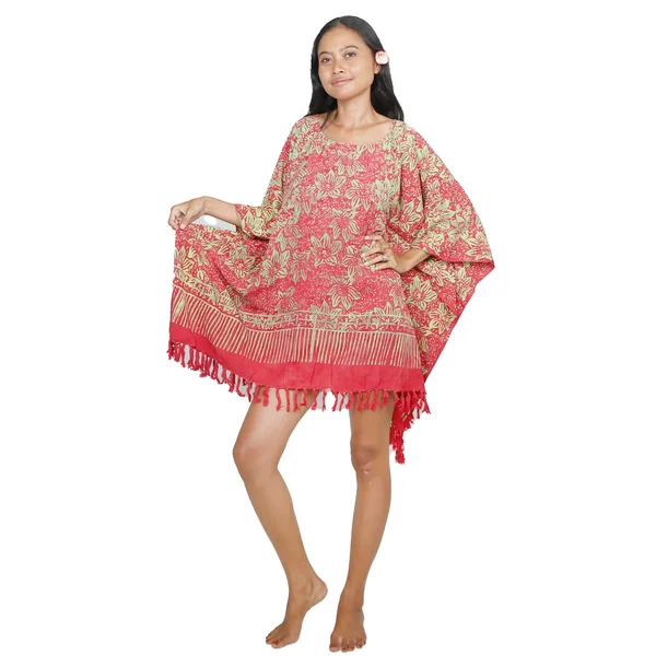 Poncho batik Fleurs de bali