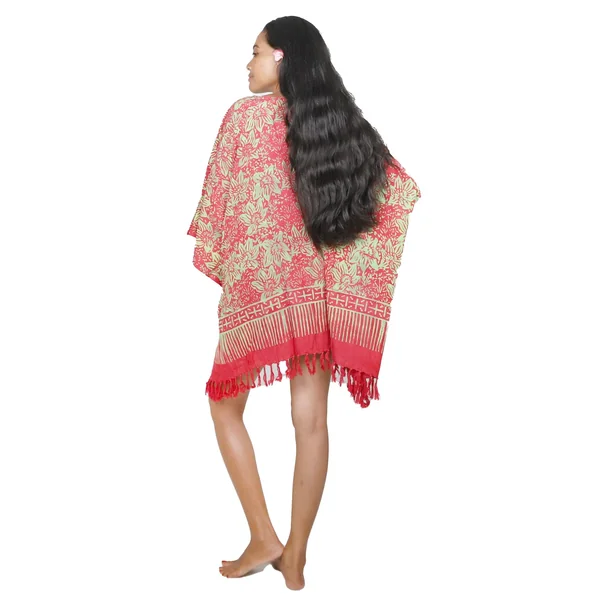 Poncho batik Fleurs de bali