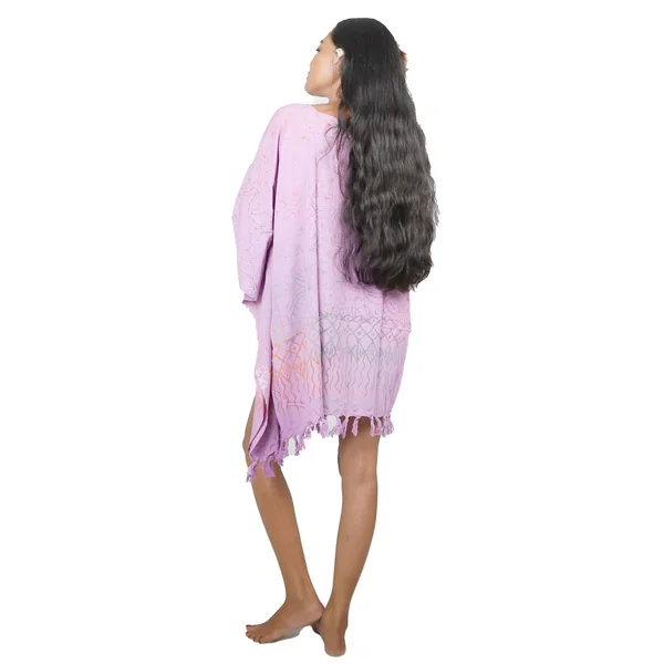 Poncho Batik Lilas Tropical