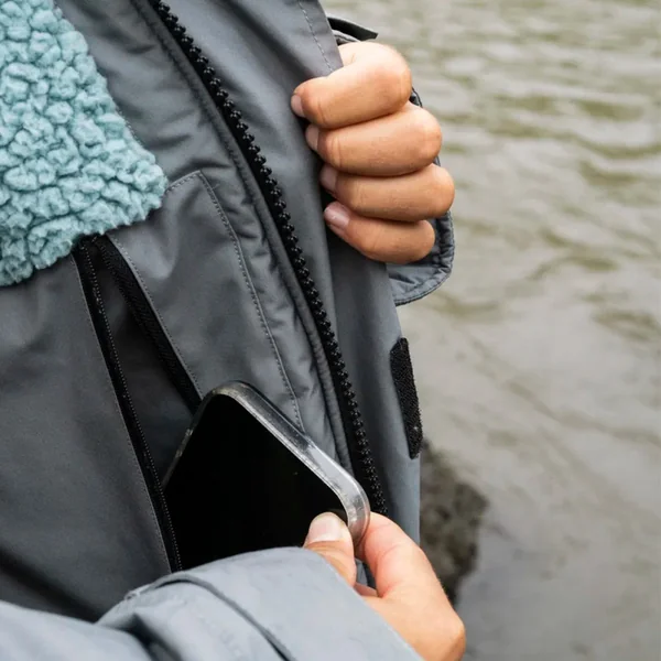 Poncho ion water jacket storm coat sage-grey