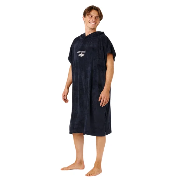 Poncho rip curl classic surf hooded noir-blanc