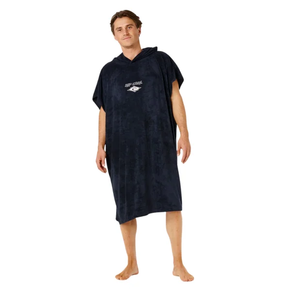 Poncho rip curl classic surf hooded noir-blanc