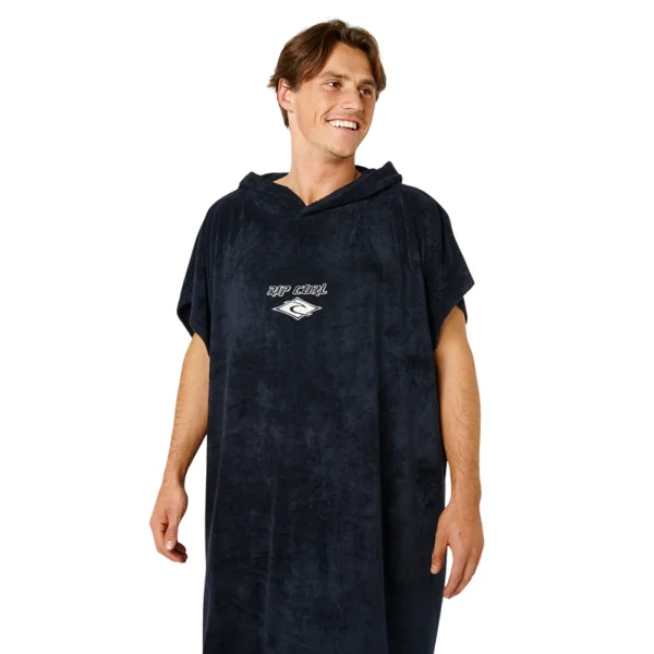 Poncho rip curl classic surf hooded noir-blanc