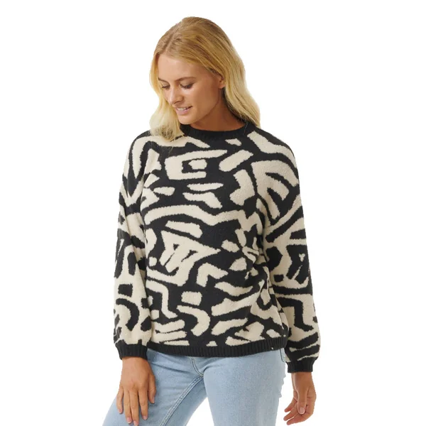 Pull femme rip curl the search jaquard black-white