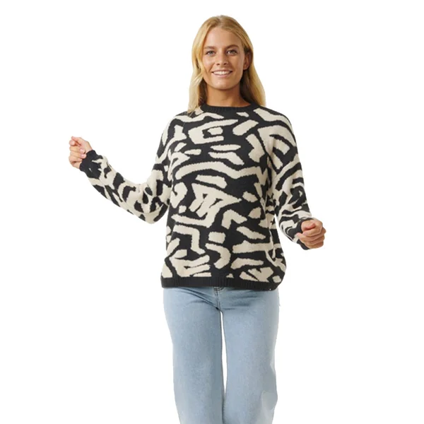 Pull femme rip curl the search jaquard black-white