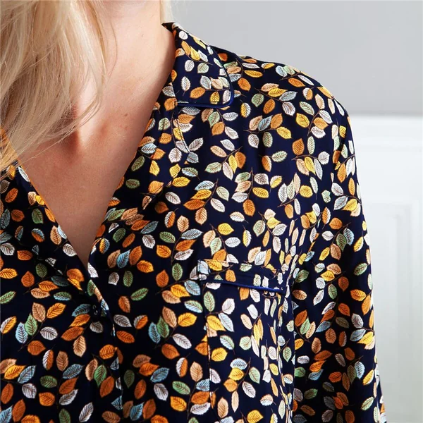 Pyjama femme fluide motif feuilles