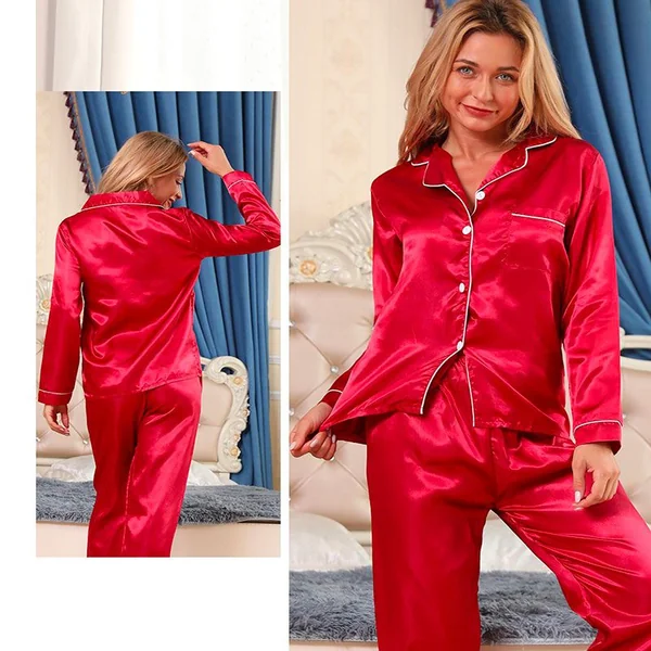Pyjama Femme Kimono et Pantalon Satin
