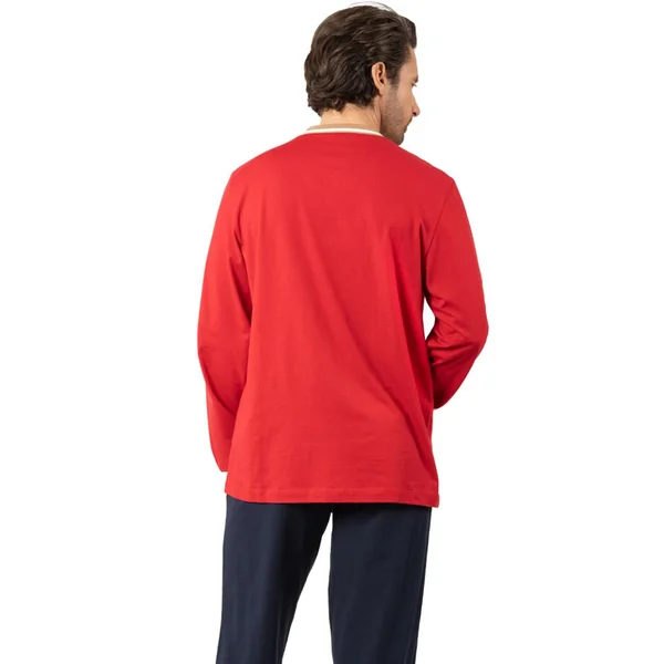 Pyjama long col ouvert homme Casual Eminence multicolore en coton Eminence