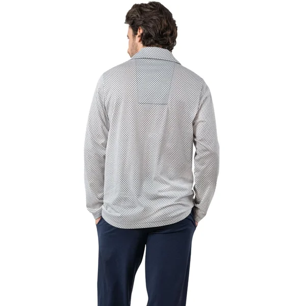 Pyjama long col ouvert homme Mercerisé Eminence multicolore en coton Eminence