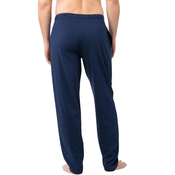 Pyjama long col ouvert homme Nautique Eminence bleu en coton Eminence