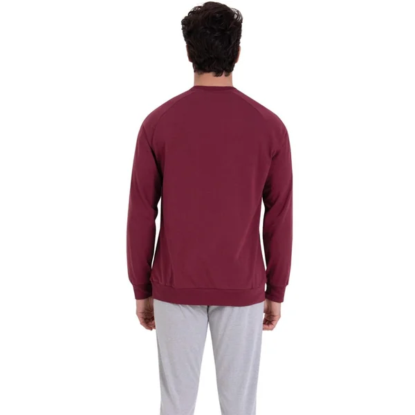 Pyjama long col rond homme Sport Athena multicolore en coton Athéna