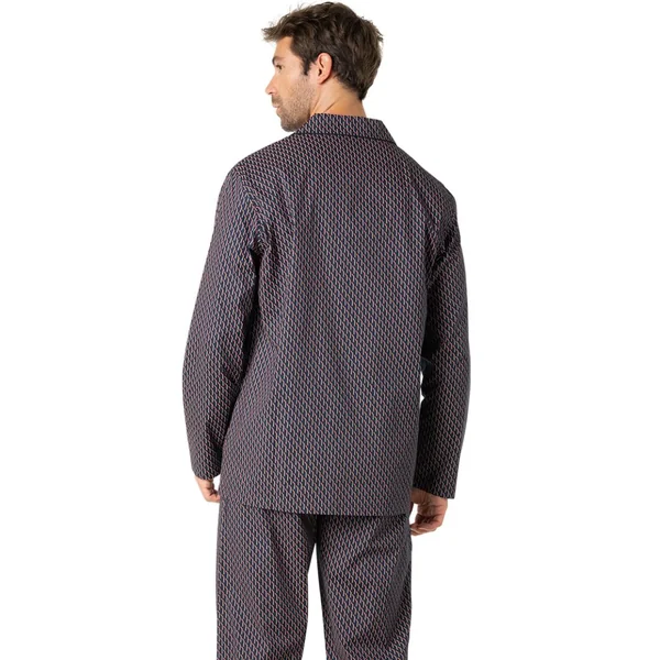 Pyjama long ouvert homme Popeline Eminence bleu en coton Eminence
