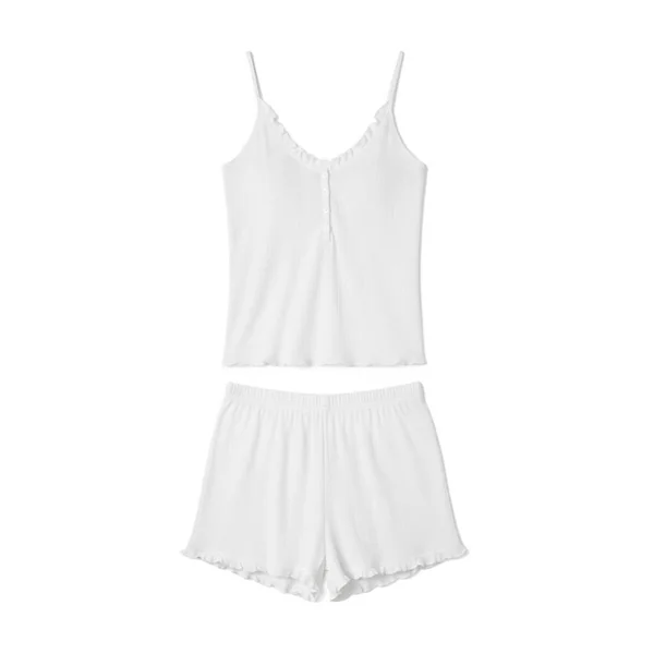Pyjama short femme en viscose - blanc cassé Becquet