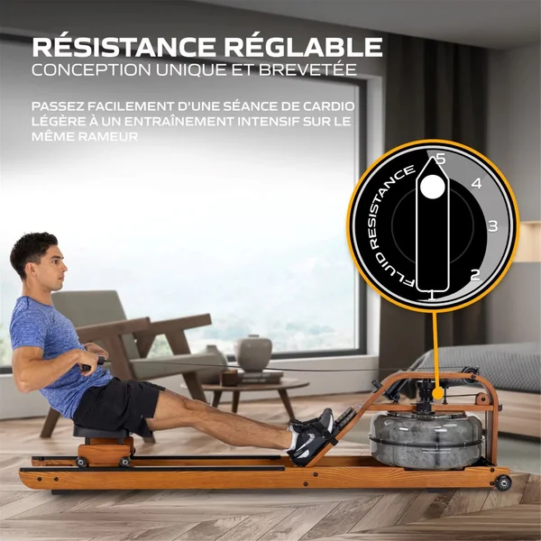 Rameur à eau Fluid Rower Viking 3V+Sph Tunturi