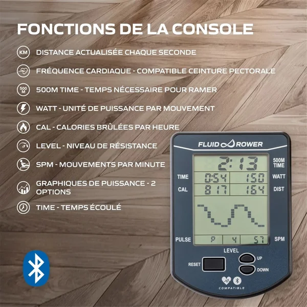 Rameur à eau Fluid Rower Viking 3V+Sph Tunturi