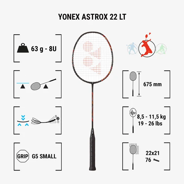 Raquette Yonex ASTROX-22 LT Black Red
