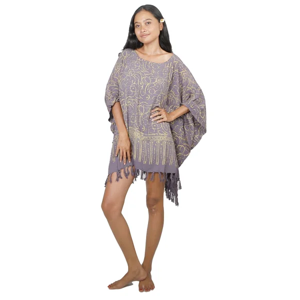 Robe batik Ondes de Bali marron