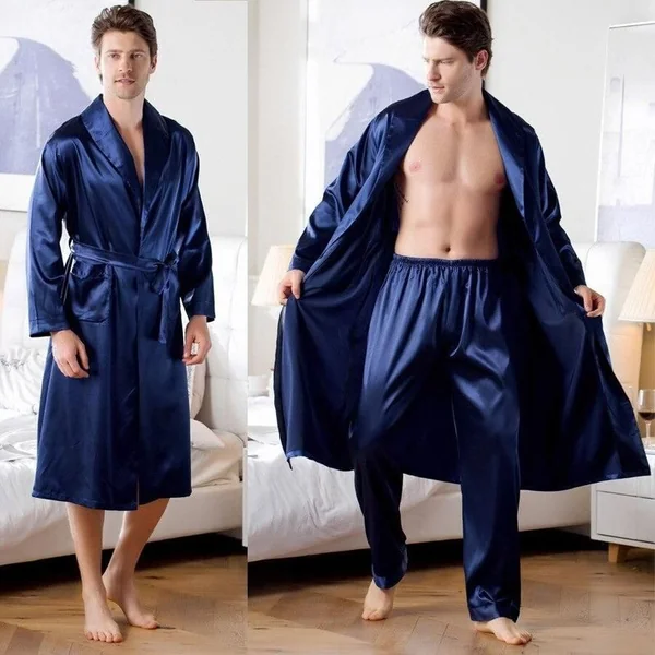 Robe De Chambre Bleu Homme