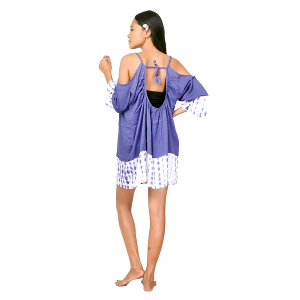 Robe de plage ample tie dye violet