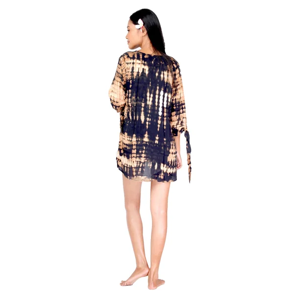 Robe de plage courte tie dye noir