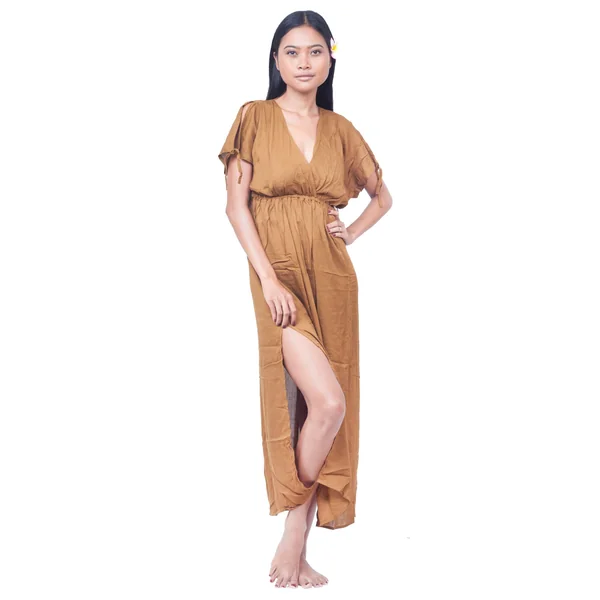Robe de plage longue beige