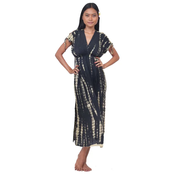 Robe de plage longue tie dye noir