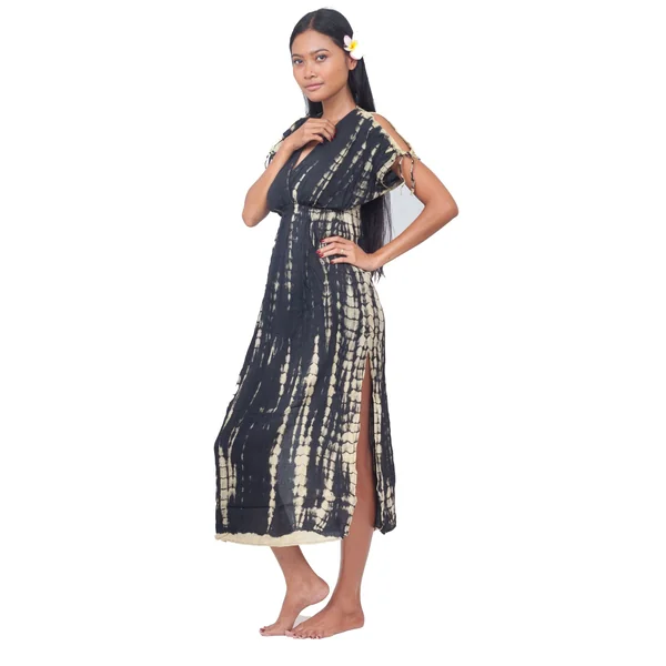 Robe de plage longue tie dye noir