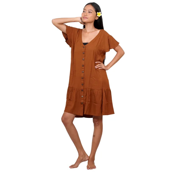 Robe de plage légère marron