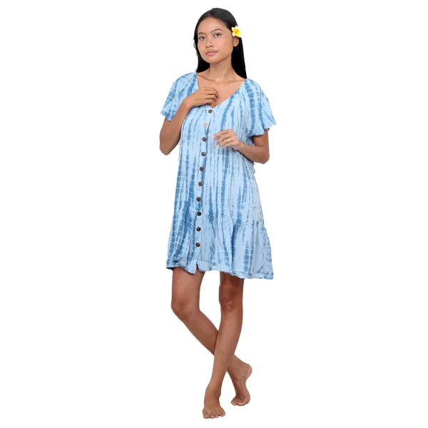Robe de plage légère tie dye bleu